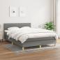 Preview: ARDEBO.de - Boxspringbett mit Matratze Dunkelgrau 140x190 cm Stoff