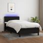 Preview: ARDEBO.de - Boxspringbett mit Matratze & LED Schwarz 90x200 cm Stoff