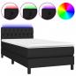 Preview: Boxspringbett mit Matratze & LED Schwarz 90x200 cm Stoff