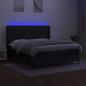 Preview: Boxspringbett mit Matratze & LED Schwarz 180x200 cm Stoff