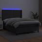 Preview: Boxspringbett mit Matratze & LED Schwarz 140x190 cm Kunstleder