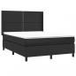 Preview: Boxspringbett mit Matratze & LED Schwarz 140x190 cm Kunstleder