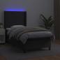 Preview: Boxspringbett mit Matratze & LED Schwarz 90x190 cm Kunstleder