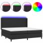 Preview: Boxspringbett mit Matratze & LED Schwarz 200x200 cm Kunstleder