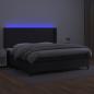 Preview: Boxspringbett mit Matratze & LED Schwarz 200x200 cm Kunstleder