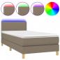 Preview: Boxspringbett mit Matratze & LED Taupe 90x190 cm Stoff