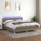 Preview: ARDEBO.de - Boxspringbett mit Matratze & LED Taupe 180x200 cm Stoff