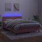 Preview: Boxspringbett mit Matratze & LED Rosa 140x190 cm Samt