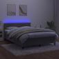 Preview: Boxspringbett mit Matratze & LED Hellgrau 140x190 cm Samt