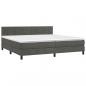 Preview: Boxspringbett mit Matratze & LED Dunkelgrau 200x200 cm Samt