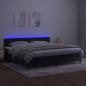 Preview: Boxspringbett mit Matratze & LED Schwarz 200x200 cm Samt