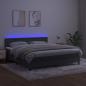 Preview: Boxspringbett mit Matratze & LED Dunkelgrau 180x200 cm Samt