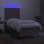 Preview: Boxspringbett mit Matratze & LED Taupe 90x200 cm Stoff