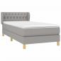 Preview: Boxspringbett mit Matratze Hellgrau 90x190 cm Stoff