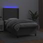 Preview: Boxspringbett mit Matratze & LED Grau 90x190 cm Kunstleder