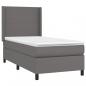 Preview: Boxspringbett mit Matratze & LED Grau 90x190 cm Kunstleder