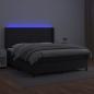 Preview: Boxspringbett mit Matratze & LED Schwarz 160x200 cm Kunstleder