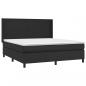 Preview: Boxspringbett mit Matratze & LED Schwarz 160x200 cm Kunstleder