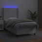 Preview: Boxspringbett mit Matratze & LED Weiß 90x190 cm Kunstleder