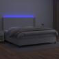 Preview: Boxspringbett mit Matratze & LED Weiß 200x200 cm Kunstleder