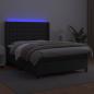 Preview: Boxspringbett mit Matratze & LED Schwarz 140x190 cm Kunstleder