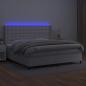 Preview: Boxspringbett mit Matratze & LED Weiß 200x200 cm Kunstleder