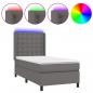 Preview: Boxspringbett mit Matratze & LED Grau 90x190 cm Kunstleder