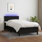 Preview: ARDEBO.de - Boxspringbett mit Matratze & LED Schwarz 90x200 cm Stoff