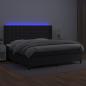 Preview: Boxspringbett mit Matratze & LED Schwarz 200x200 cm Kunstleder