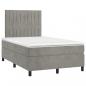 Preview: Boxspringbett mit Matratze & LED Hellgrau 120x200 cm Samt