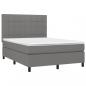 Preview: Boxspringbett mit Matratze & LED Dunkelgrau 140x190 cm Stoff