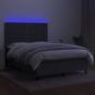 Preview: Boxspringbett mit Matratze & LED Dunkelgrau 140x190 cm Stoff