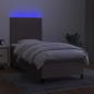 Preview: Boxspringbett mit Matratze & LED Taupe 90x200 cm Stoff