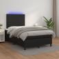 Preview: ARDEBO.de - Boxspringbett mit Matratze & LED Schwarz 120x200 cm Kunstleder