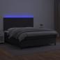 Preview: Boxspringbett mit Matratze & LED Schwarz 160x200 cm Kunstleder