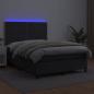 Preview: Boxspringbett mit Matratze & LED Schwarz 140x190 cm Kunstleder