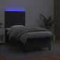 Preview: Boxspringbett mit Matratze & LED Schwarz 80x200 cm Kunstleder