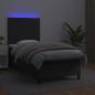 Preview: Boxspringbett mit Matratze & LED Schwarz 90x190 cm Kunstleder