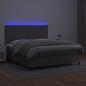 Preview: Boxspringbett mit Matratze & LED Grau 180x200 cm Kunstleder