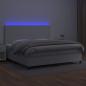 Preview: Boxspringbett mit Matratze & LED Weiß 200x200 cm Kunstleder