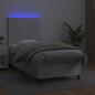 Preview: Boxspringbett mit Matratze & LED Weiß 100x200 cm Kunstleder