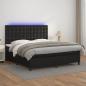 Preview: ARDEBO.de - Boxspringbett mit Matratze & LED Schwarz 180x200 cm Kunstleder