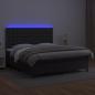 Preview: Boxspringbett mit Matratze & LED Schwarz 180x200 cm Kunstleder