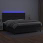 Preview: Boxspringbett mit Matratze & LED Schwarz 200x200 cm Kunstleder