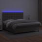 Preview: Boxspringbett mit Matratze & LED Grau 180x200 cm Kunstleder