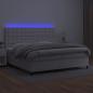 Preview: Boxspringbett mit Matratze & LED Weiß 200x200 cm Kunstleder