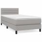 Preview: Boxspringbett mit Matratze Hellgrau 90x190 cm Stoff