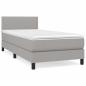 Preview: Boxspringbett mit Matratze Hellgrau 90x190 cm Stoff