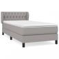 Preview: Boxspringbett mit Matratze Hellgrau 90x190 cm Stoff