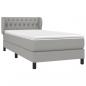 Preview: Boxspringbett mit Matratze Hellgrau 90x190 cm Stoff